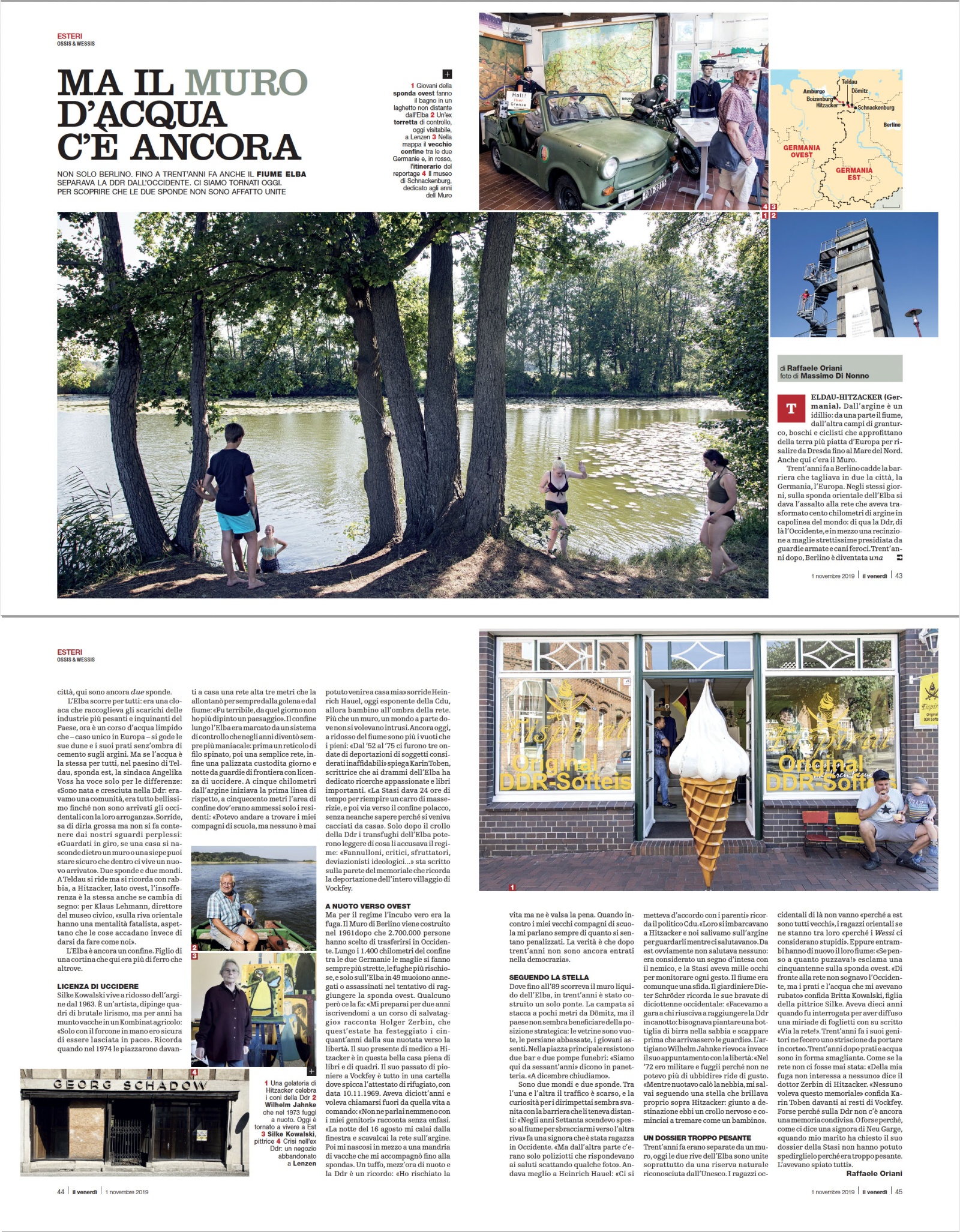 Ma il muro d'acqua c'è ancora - On Il Venerdì weekly magazine of La Repubblica (2019)
 
 
 